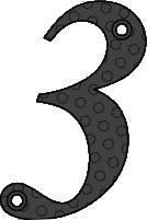 Μεταλλικός αριθμός "3" εποξικά βαμμένος μαύρο ματ ύψους 100 χιλιοστών - Κάντε κλικ στην εικόνα για να κλείσει